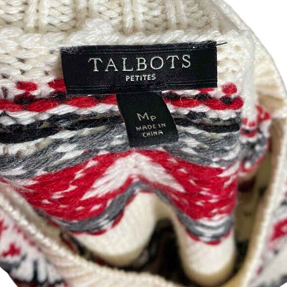 Talbots Sweater Womens M Petite Fair Isle Classic Preppy Nordic Cozy Wool Blend - Picture 3 of 10